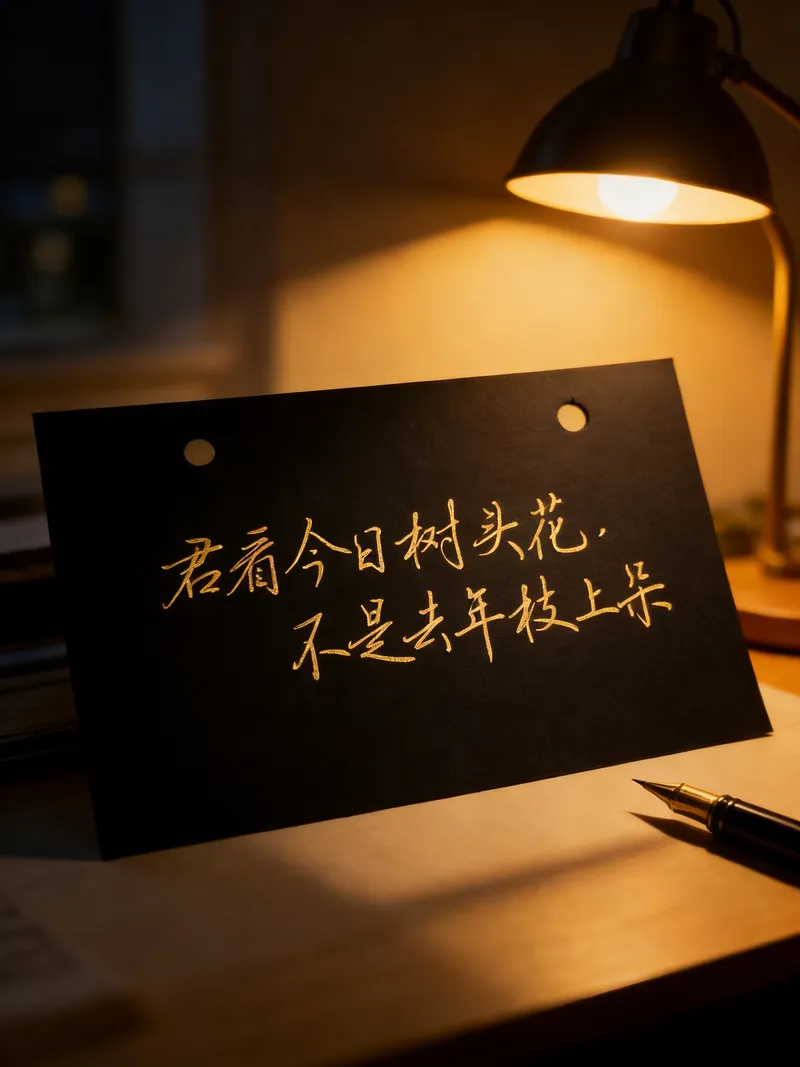 君看今日树头花，不是去年枝上朵